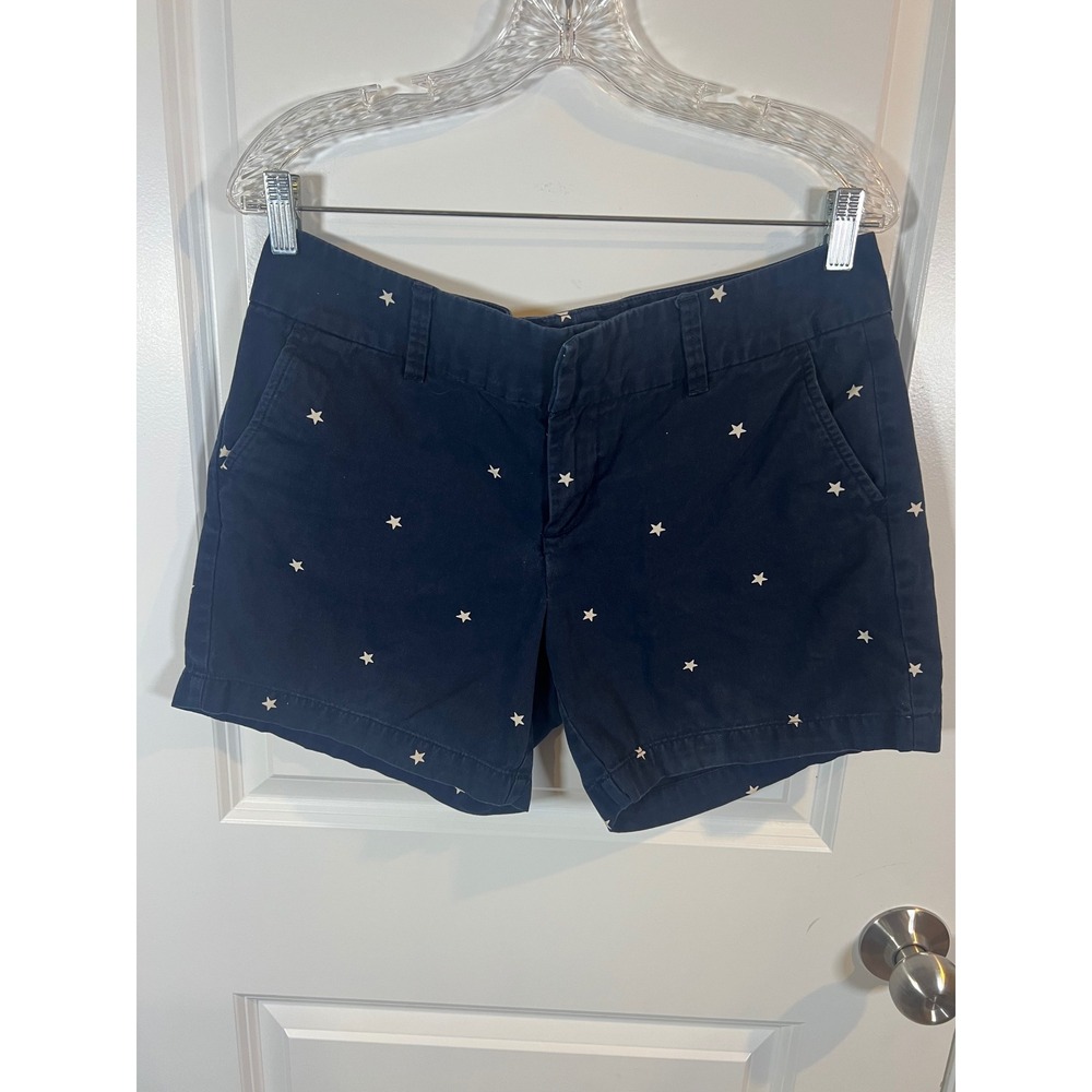 G.H. Bass & Co. Womens Shorts Embroidered‎ Star Print Navy Blue Size 8